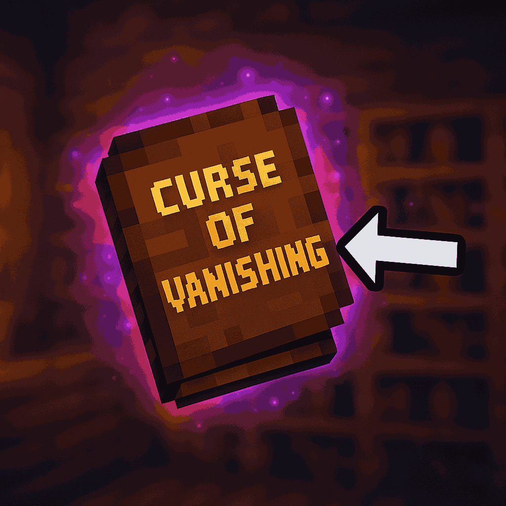 Minecraft-Style Cursed Book with Arrow